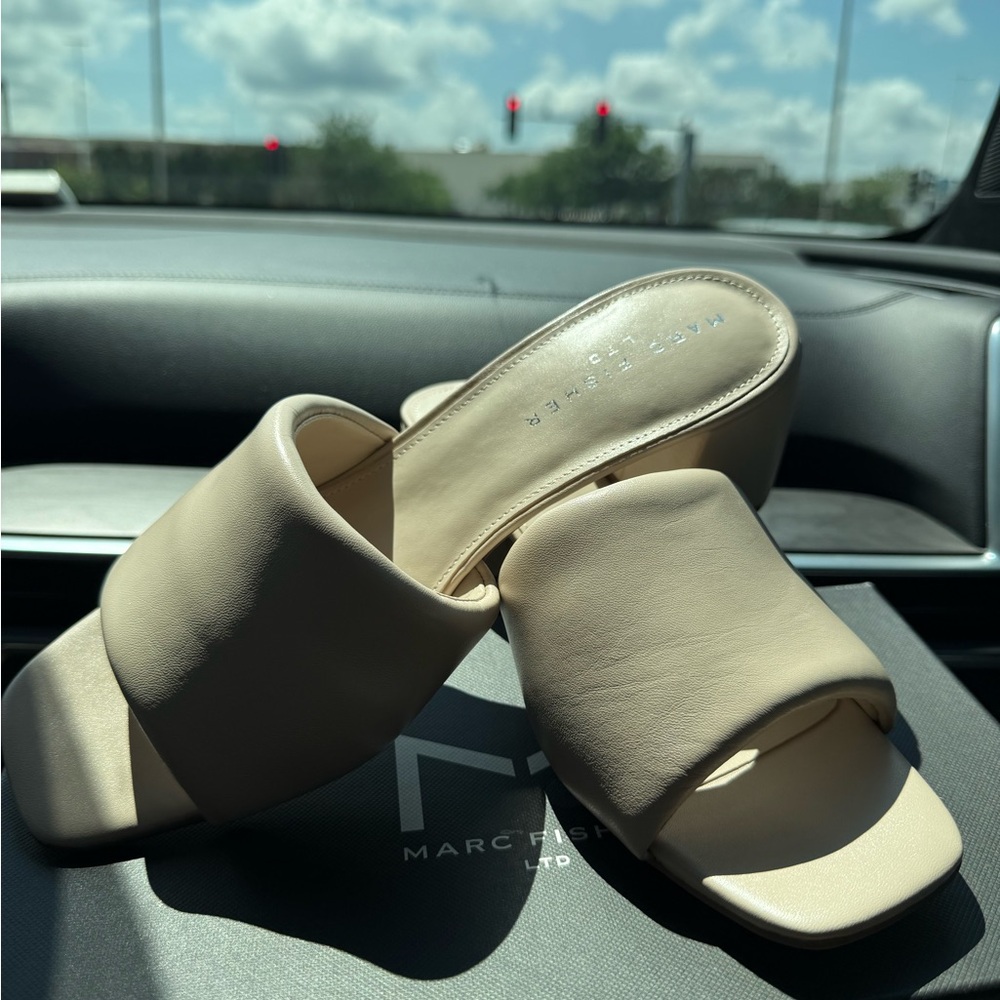Marc Fisher Cream Mules NEVER WORN
